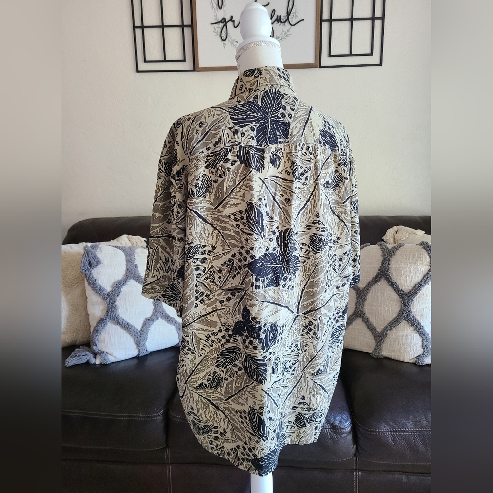 Axis LA Men’s 100%‎ Silk Tropical Hawaiian Short Sleeve Button Up Shirt Size L - Picture 5 of 11